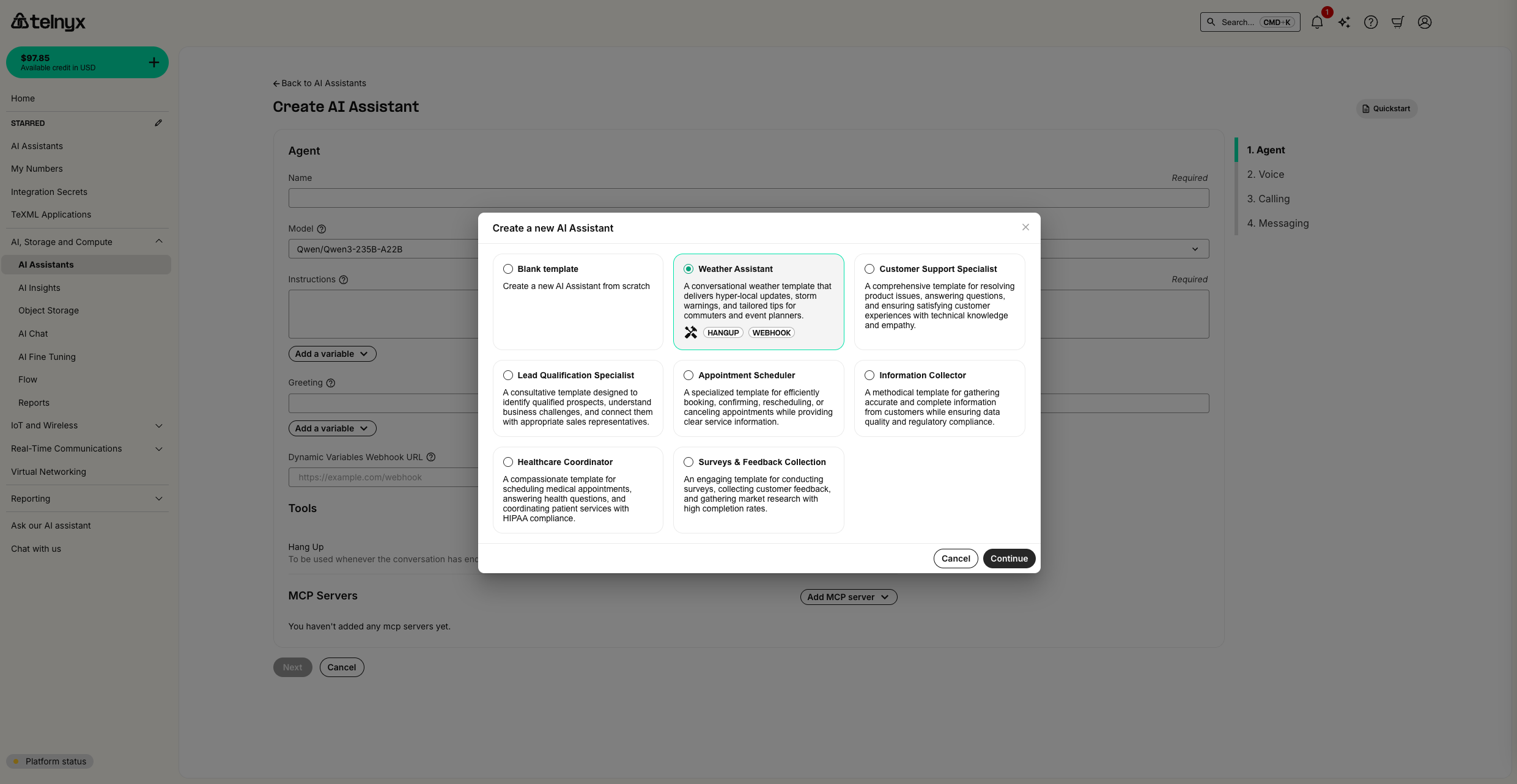 Create Weather Assistant