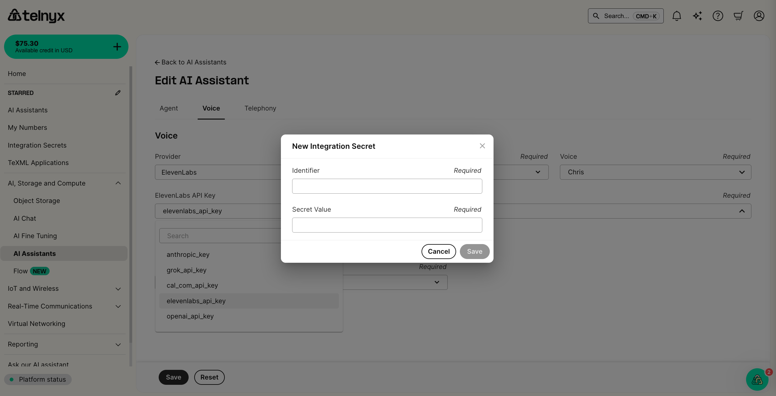 ElevenLabs Voice Config