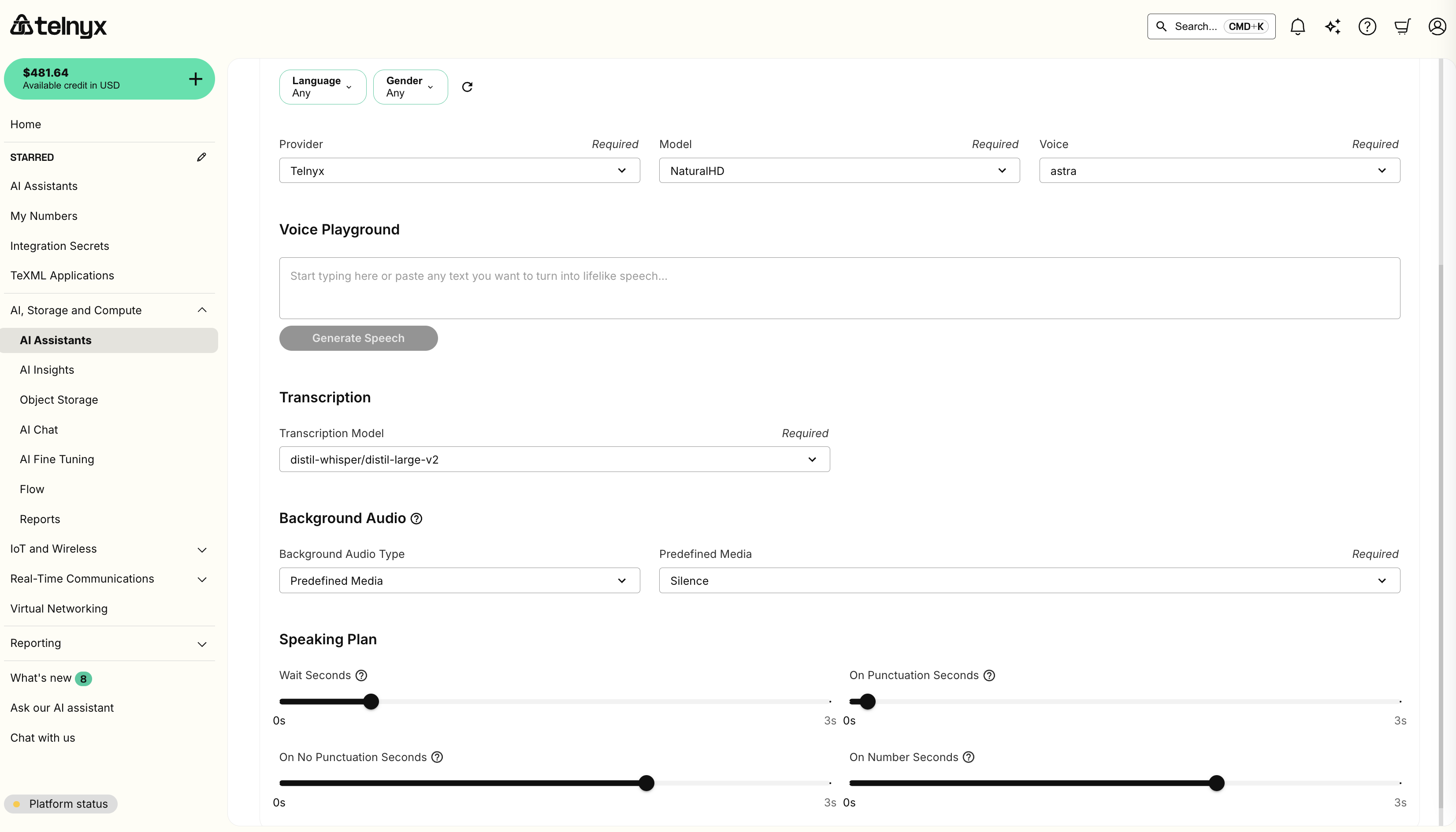 AI Assistant Voice Config