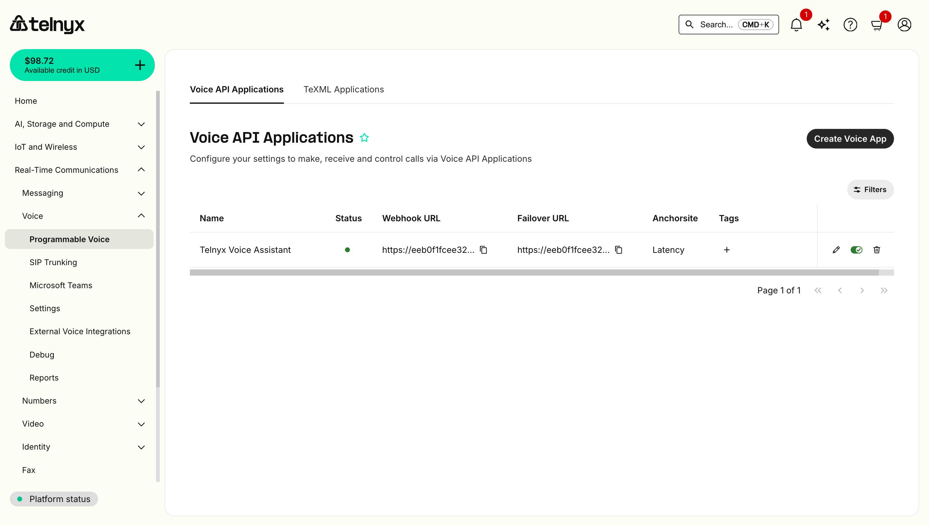 Programmable Voice Section