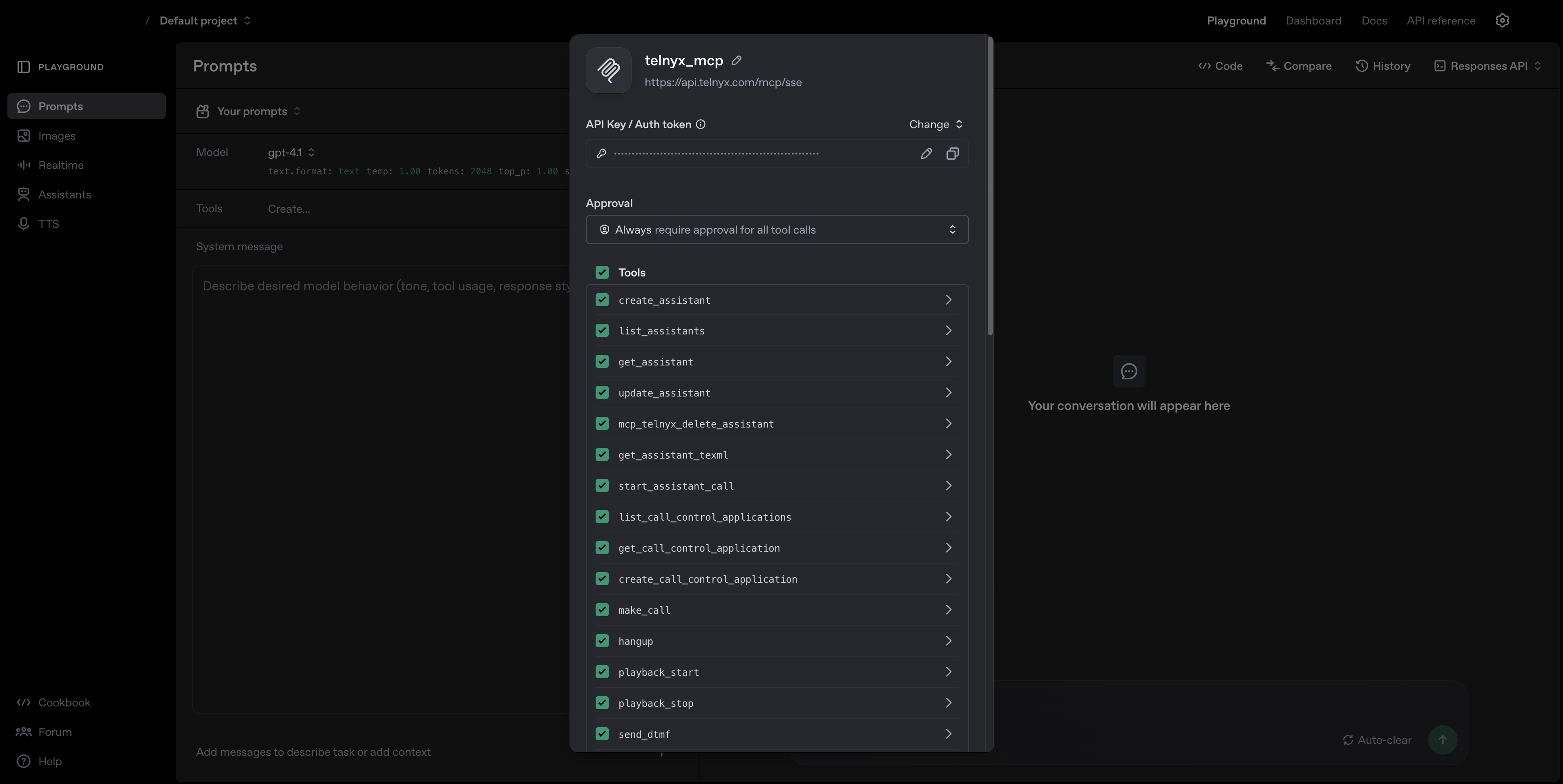 ChatGPT Playground MCP Step 4