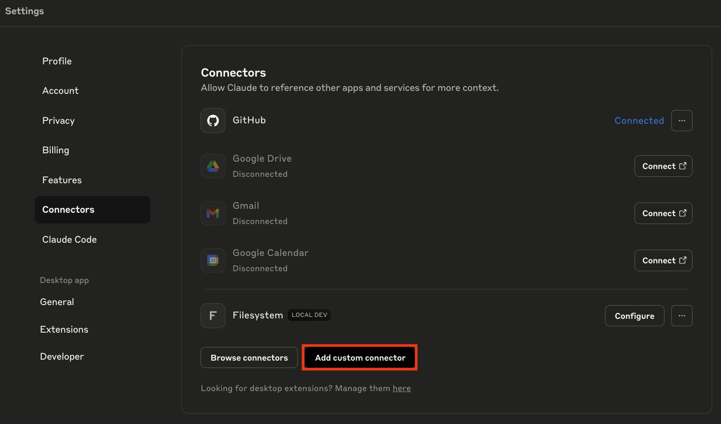 Claude Desktop Step 1